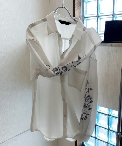 セール】モダンテイスト ルーズシルエット 袖エンブロイダリー ロング