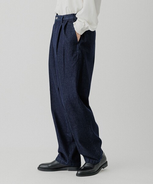 ADAM ET ROPE'（アダムエロペ）の「ワイド イージー デニムパンツ / ADAM ET ROPE' JEANS -GRID-（デニムパンツ・メンズ・ネイビー/ブラック系その他・M/L）」の6枚目の写真