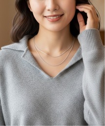 M2SUQARED（エムツースクエア）の「【M2SUQARED/エムツースクエア】レイヤード華奢チェーンネックレス/ダブルチェーンネックレス（ネックレス）」