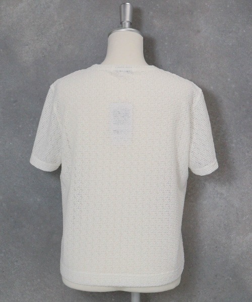 STUDIO PICONE(スタジオピッコーネ)の「レース地タック袖プルオーバー(Tシャツ/カットソー・レディース・ネイビー/ライトグリーン/ホワイト・M/L/LL)」の5枚目の写真