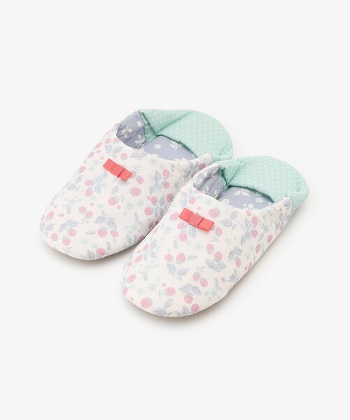 Afternoon Tea（アフタヌーンティー）の「フラワーウォッシャブルキルトバブーシュ型ルームシューズ（ルームシューズ/スリッパ・レディース・オレンジ/ピンク・ONE SIZE）」の2枚目の写真