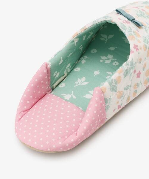 Afternoon Tea（アフタヌーンティー）の「フラワーウォッシャブルキルトバブーシュ型ルームシューズ（ルームシューズ/スリッパ・レディース・オレンジ/ピンク・ONE SIZE）」の6枚目の写真