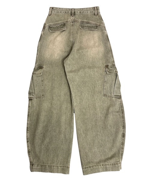 FOLLOWIN（フォロウィン）の「【3color】ヴィンテージライク カーゴカーブワイドデニムパンツ（カーゴパンツ・レディース・ホワイト/ライトブルー/カーキ・SMALL/MEDIUM/LARGE）」の7枚目の写真
