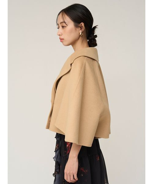 SNIDEL（スナイデル）の「リバーポンチョショートコート（ピーコート・レディース・アイボリー/ベージュ/イエロー・F）」の7枚目の写真