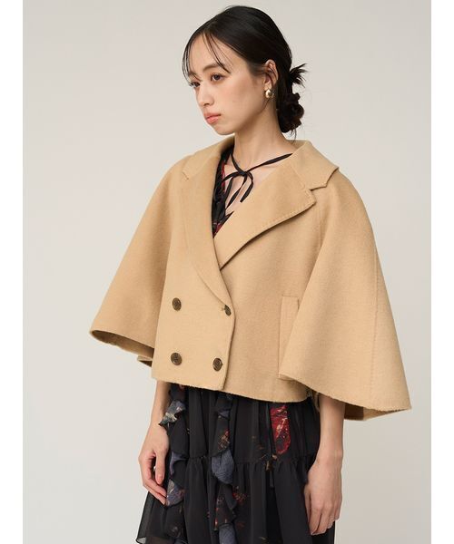 SNIDEL（スナイデル）の「リバーポンチョショートコート（ピーコート・レディース・アイボリー/ベージュ/イエロー・F）」の8枚目の写真