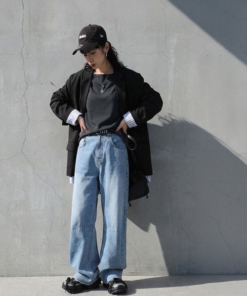antiqua(アンティカ)の「長袖 ボートネック トップス(Tシャツ/カットソー・レディース・杢グレー/ダークグレー/ブラック/ホワイト・P/R)」の16枚目の写真