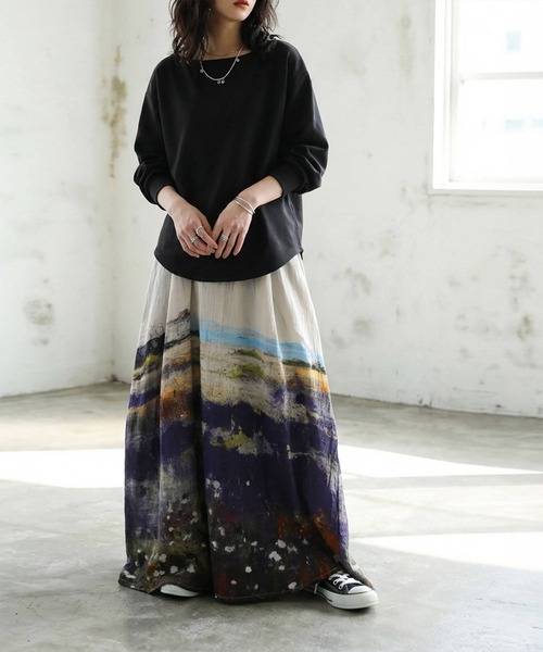 antiqua(アンティカ)の「長袖 ボートネック トップス(Tシャツ/カットソー・レディース・杢グレー/ダークグレー/ブラック/ホワイト・P/R)」の22枚目の写真