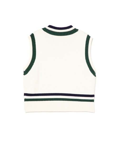 A BATHING APE（アベイシングエイプ）の「BABY DOPPY CABLE KNIT VEST（ベスト・レディース・ネイビー/アイボリー・FREE）」の6枚目の写真
