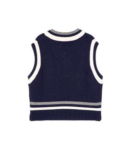 A BATHING APE（アベイシングエイプ）の「BABY DOPPY CABLE KNIT VEST（ベスト・レディース・ネイビー/アイボリー・FREE）」の3枚目の写真