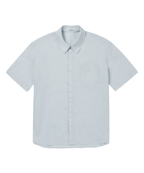 DRAW FIT（ドローフィット）の「ペーパーコットンオーバーサイズハーフシャツ[SAGE BLUE]（シャツ/ブラウス・メンズ・その他・MEDIUM/LARGE/X-LARGE）」の3枚目の写真