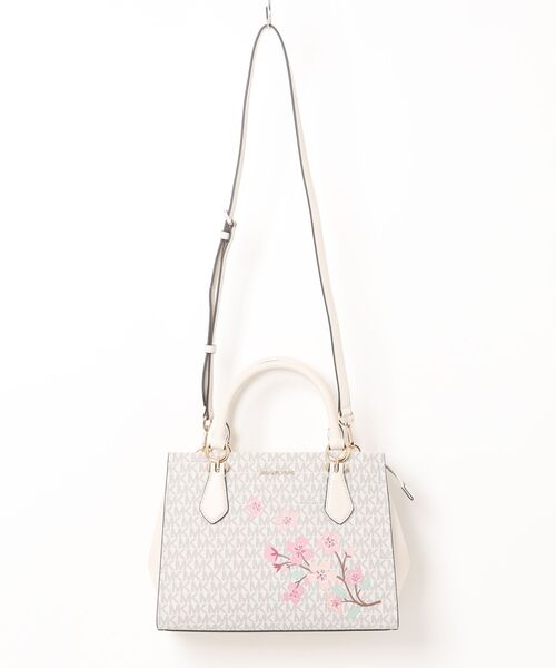 MICHAEL KORS(マイケルコース)の「MARILYN エンブリッシュ サッチェル ミディアム - MKシグネチャー(ハンドバッグ・レディース・ベージュ系その他・FREE)」の1枚目の写真