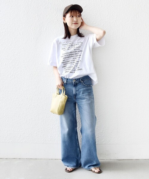 SHIPS(シップス)の「【WEB限定】バック タック ショート スリーブ ロゴ プリント TEE(Tシャツ/カットソー・レディース・チャコールグレー/ライトブルー/オフホワイト・ONE SIZE)」の12枚目の写真