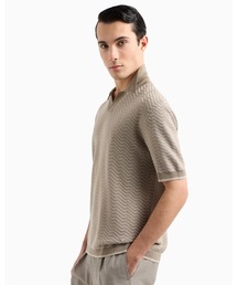 EMPORIO ARMANI | 【エンポリオ アルマーニ】ASV ポロカラーセーター ウール／リヨセル混紡 ニットパターン(ニット/セーター)
