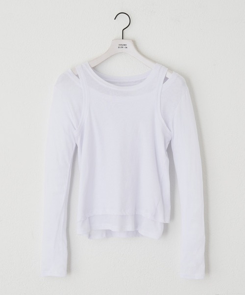 paradigm（パラダイム）の「【paradigm】シアーコットン2ピースレイヤードセットL/S（Tシャツ/カットソー・レディース・チャコールグレー/ブラック/グリーン系その他/ピンク/ホワイト・MEDIUM/SMALL）」の2枚目の写真