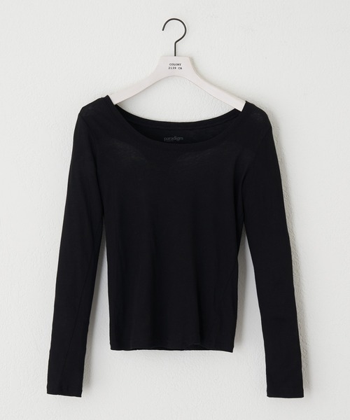 paradigm（パラダイム）の「【paradigm】シアーコットン2ピースレイヤードセットL/S（Tシャツ/カットソー・レディース・チャコールグレー/ブラック/グリーン系その他/ピンク/ホワイト・MEDIUM/SMALL）」の7枚目の写真