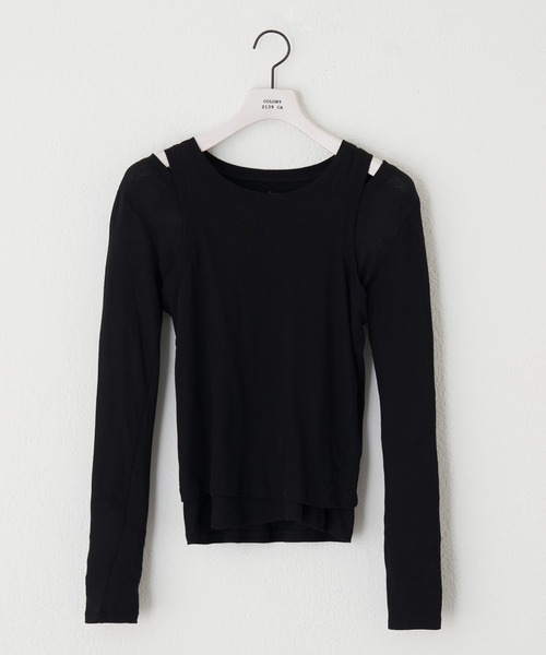 paradigm（パラダイム）の「【paradigm】シアーコットン2ピースレイヤードセットL/S（Tシャツ/カットソー・レディース・チャコールグレー/ブラック/グリーン系その他/ピンク/ホワイト・MEDIUM/SMALL）」の9枚目の写真