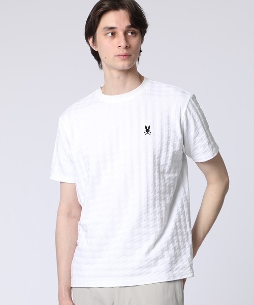 Psycho Bunny（サイコバニー）の「リンクスニット 千鳥格子柄Tシャツ（Tシャツ/カットソー・メンズ・ネイビー/ホワイト・MEDIUM/LARGE/X-LARGE/SMALL）」の2枚目の写真