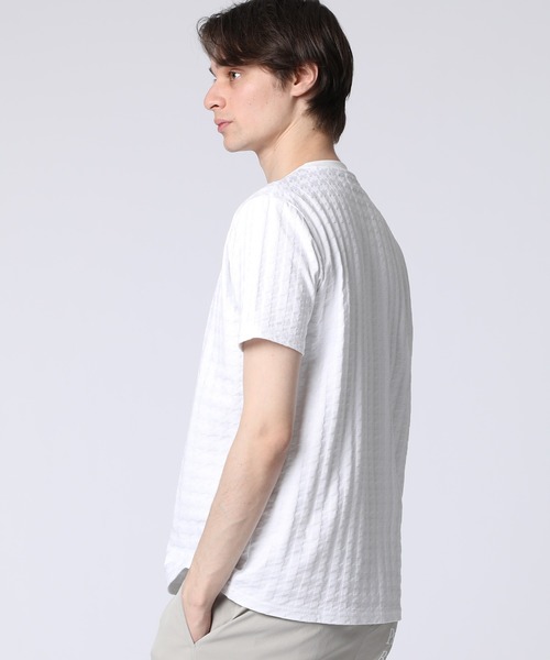 Psycho Bunny（サイコバニー）の「リンクスニット 千鳥格子柄Tシャツ（Tシャツ/カットソー・メンズ・ネイビー/ホワイト・MEDIUM/LARGE/X-LARGE/SMALL）」の3枚目の写真