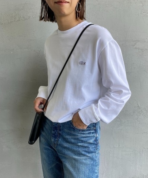 LACOSTE（ラコステ）の「[LACOSTE/ラコステ] ワンポイントロゴ ロングスリーブTシャツ（Tシャツ/カットソー・レディース・ホワイト/ネイビー/ブラック・2/3/4/5）」の3枚目の写真