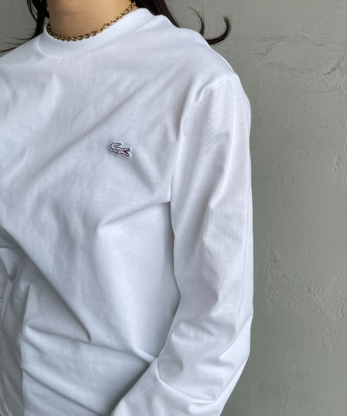 LACOSTE（ラコステ）の「[LACOSTE/ラコステ] ワンポイントロゴ ロングスリーブTシャツ（Tシャツ/カットソー・レディース・ホワイト/ネイビー/ブラック・2/3/4/5）」の6枚目の写真