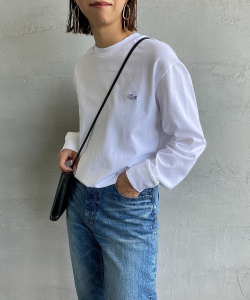 LACOSTE（ラコステ）の「[LACOSTE/ラコステ] ワンポイントロゴ ロングスリーブTシャツ（Tシャツ/カットソー・レディース・ホワイト/ネイビー/ブラック・2/3/4/5）」の8枚目の写真