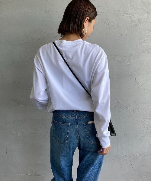 LACOSTE（ラコステ）の「[LACOSTE/ラコステ] ワンポイントロゴ ロングスリーブTシャツ（Tシャツ/カットソー・レディース・ホワイト/ネイビー/ブラック・2/3/4/5）」の9枚目の写真