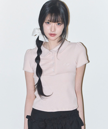 ILLIGO（イリゴ）の「ドットピンタックカラーTシャツピンク（Tシャツ