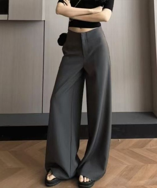 SallyLunn(サリーラン)の「ハイウエストワイドパンツ(その他パンツ・レディース・ブラック/グレー/ベージュ・LARGE/MEDIUM)」の3枚目の写真