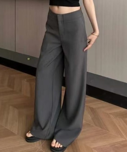 SallyLunn(サリーラン)の「ハイウエストワイドパンツ(その他パンツ・レディース・ブラック/グレー/ベージュ・LARGE/MEDIUM)」の4枚目の写真