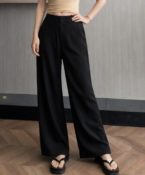 SallyLunn(サリーラン)の「ハイウエストワイドパンツ(その他パンツ・レディース・ブラック/グレー/ベージュ・LARGE/MEDIUM)」の9枚目の写真