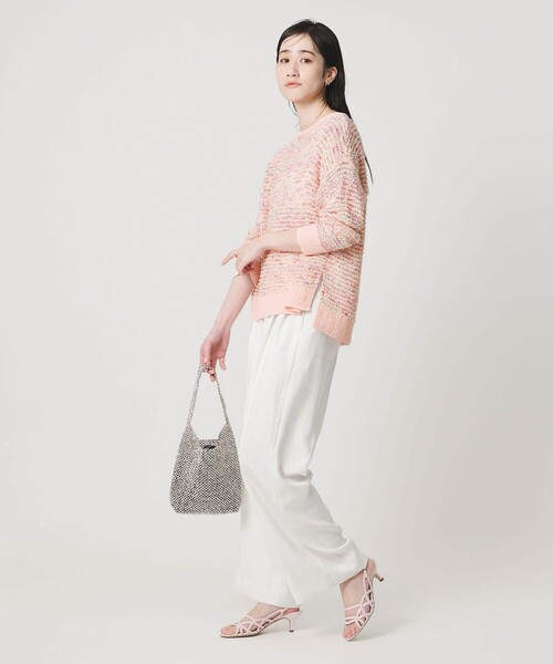 UNITED ARROWS（ユナイテッドアローズ）の「ミックスヤーン プルオーバーニット（ニット/セーター・レディース・ネイビー/ライトピンク・FREE）」の5枚目の写真