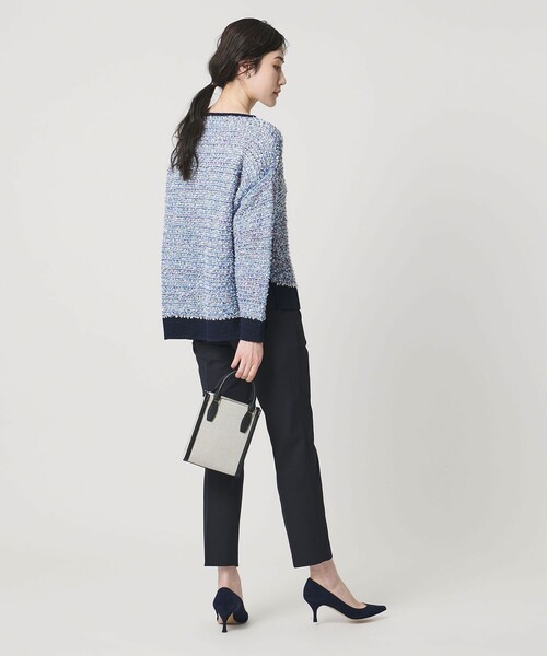 UNITED ARROWS（ユナイテッドアローズ）の「ミックスヤーン プルオーバーニット（ニット/セーター・レディース・ネイビー/ライトピンク・FREE）」の7枚目の写真