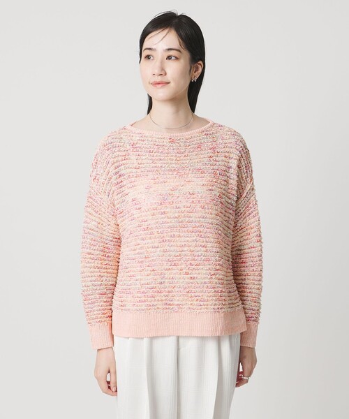 UNITED ARROWS（ユナイテッドアローズ）の「ミックスヤーン プルオーバーニット（ニット/セーター・レディース・ネイビー/ライトピンク・FREE）」の8枚目の写真