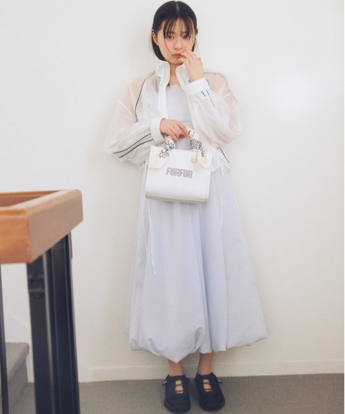 FURFUR(ファーファー)の「【限定サイズ】バルーンキャミワンピース(ワンピース・レディース・ホワイト/サックスブルー/ブラック・F)」の3枚目の写真
