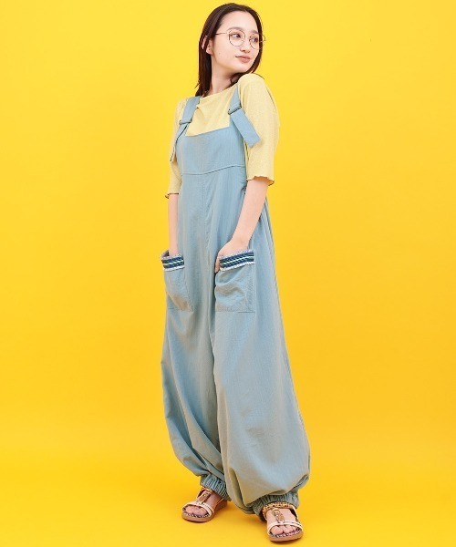 チチカカ（チチカカ）の「Orale! サルエル風サロペットパンツ（サロペット/オーバーオール・レディース・ブラック/カーキ/ライトブルー・FREE）」の10枚目の写真