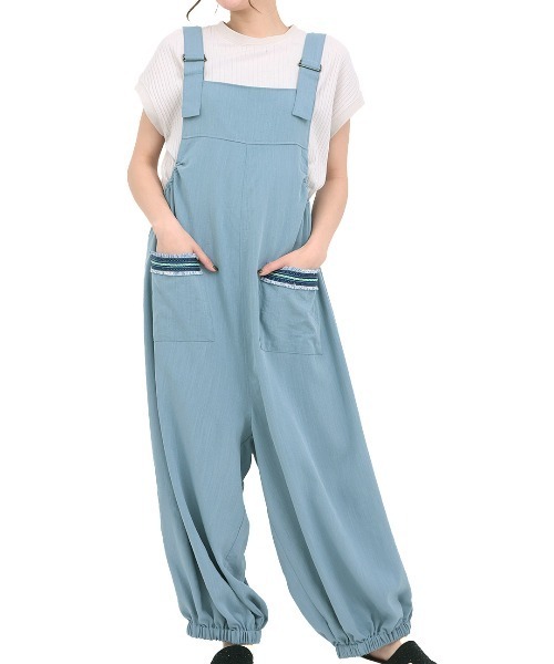チチカカ（チチカカ）の「Orale! サルエル風サロペットパンツ（サロペット/オーバーオール・レディース・ブラック/カーキ/ライトブルー・FREE）」の7枚目の写真