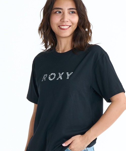 ROXY(ロキシー)の「ROXY ウィメンズ WILDSIDE PAISLEY Tシャツ 【2026年春夏モデル】(Tシャツ/カットソー・レディース・ナチュラル/ブラック/パープル・MEDIUM/LARGE)」の2枚目の写真