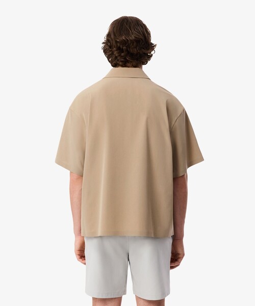 LACOSTE（ラコステ）の「撥水 オーバーサイズ ストレッチオープンカラーポプリンシャツ（シャツ/ブラウス・メンズ・ダークアッシュ/ベージュ・38/39/41/40）」の5枚目の写真