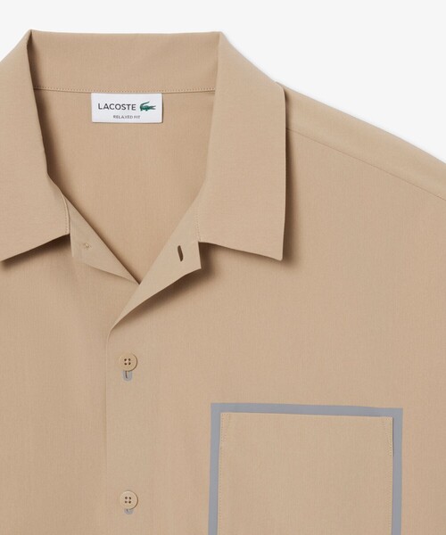 LACOSTE（ラコステ）の「撥水 オーバーサイズ ストレッチオープンカラーポプリンシャツ（シャツ/ブラウス・メンズ・ダークアッシュ/ベージュ・38/39/41/40）」の7枚目の写真