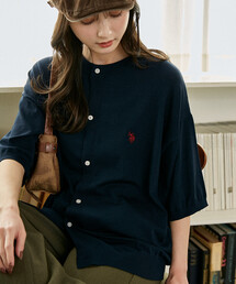 U.S. POLO ASSN. × PUBLUX/ユーエスポロアッスン <接触冷感>別注 クルーネック サマーニット カーディガン 限定展開