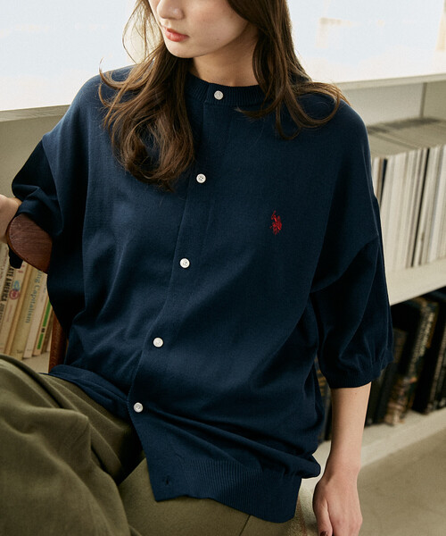 U.S. POLO ASSN.(ユーエスポロアッスン)の「U.S. POLO ASSN. × PUBLUX/ユーエスポロアッスン <接触冷感>別注 クルーネック サマーニット カーディガン 限定展開(カーディガン/ボレロ・メンズ・ブラック/チャコールグレー/グレー/ネイビー/ブラウン・LARGE/MEDIUM/SMALL)」の12枚目の写真