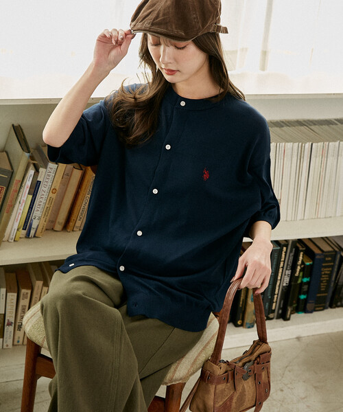 U.S. POLO ASSN.(ユーエスポロアッスン)の「U.S. POLO ASSN. × PUBLUX/ユーエスポロアッスン <接触冷感>別注 クルーネック サマーニット カーディガン 限定展開(カーディガン/ボレロ・メンズ・ブラック/チャコールグレー/グレー/ネイビー/ブラウン・LARGE/MEDIUM/SMALL)」の13枚目の写真