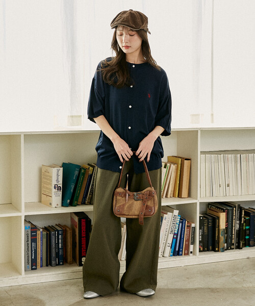 U.S. POLO ASSN.(ユーエスポロアッスン)の「U.S. POLO ASSN. × PUBLUX/ユーエスポロアッスン <接触冷感>別注 クルーネック サマーニット カーディガン 限定展開(カーディガン/ボレロ・メンズ・ブラック/チャコールグレー/グレー/ネイビー/ブラウン・LARGE/MEDIUM/SMALL)」の15枚目の写真
