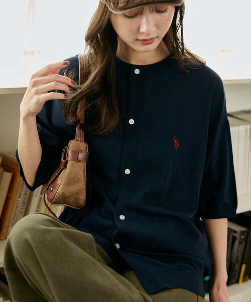 U.S. POLO ASSN.(ユーエスポロアッスン)の「U.S. POLO ASSN. × PUBLUX/ユーエスポロアッスン <接触冷感>別注 クルーネック サマーニット カーディガン 限定展開(カーディガン/ボレロ・メンズ・ブラック/チャコールグレー/グレー/ネイビー/ブラウン・LARGE/MEDIUM/SMALL)」の18枚目の写真