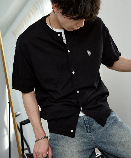 U.S. POLO ASSN.(ユーエスポロアッスン)の「U.S. POLO ASSN. × PUBLUX/ユーエスポロアッスン <接触冷感>別注 クルーネック サマーニット カーディガン 限定展開(カーディガン/ボレロ・メンズ・ブラック/チャコールグレー/グレー/ネイビー/ブラウン・LARGE/MEDIUM/SMALL)」の21枚目の写真