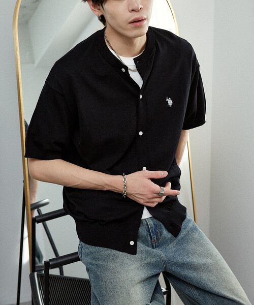 U.S. POLO ASSN.(ユーエスポロアッスン)の「U.S. POLO ASSN. × PUBLUX/ユーエスポロアッスン <接触冷感>別注 クルーネック サマーニット カーディガン 限定展開(カーディガン/ボレロ・メンズ・ブラック/チャコールグレー/グレー/ネイビー/ブラウン・LARGE/MEDIUM/SMALL)」の22枚目の写真