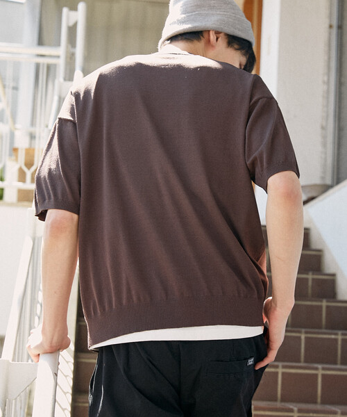 U.S. POLO ASSN.(ユーエスポロアッスン)の「U.S. POLO ASSN. × PUBLUX/ユーエスポロアッスン <接触冷感>別注 クルーネック サマーニット カーディガン 限定展開(カーディガン/ボレロ・メンズ・ブラック/チャコールグレー/グレー/ネイビー/ブラウン・LARGE/MEDIUM/SMALL)」の6枚目の写真