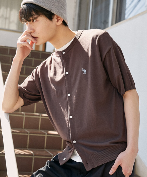U.S. POLO ASSN.(ユーエスポロアッスン)の「U.S. POLO ASSN. × PUBLUX/ユーエスポロアッスン <接触冷感>別注 クルーネック サマーニット カーディガン 限定展開(カーディガン/ボレロ・メンズ・ブラック/チャコールグレー/グレー/ネイビー/ブラウン・LARGE/MEDIUM/SMALL)」の9枚目の写真