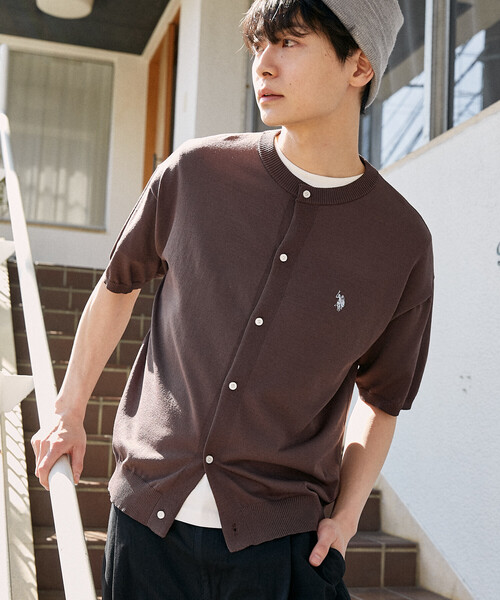 U.S. POLO ASSN.(ユーエスポロアッスン)の「U.S. POLO ASSN. × PUBLUX/ユーエスポロアッスン <接触冷感>別注 クルーネック サマーニット カーディガン 限定展開(カーディガン/ボレロ・メンズ・ブラック/チャコールグレー/グレー/ネイビー/ブラウン・LARGE/MEDIUM/SMALL)」の10枚目の写真