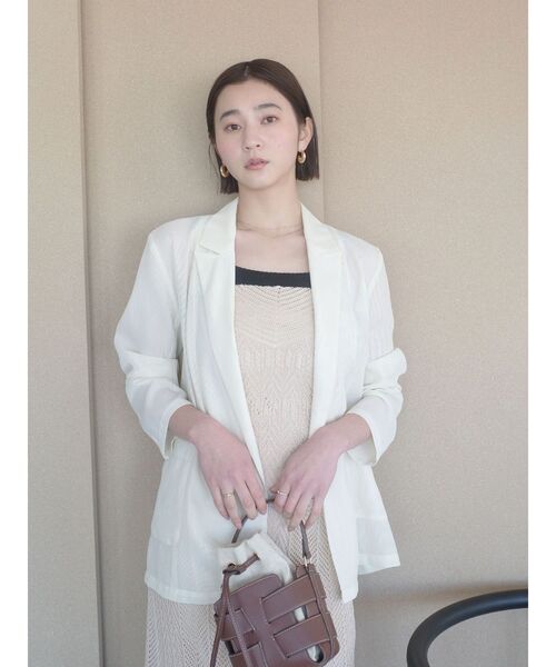 LAGUNAMOON（ラグナムーン）の「ノースリレースニットワンピース（ワンピース・レディース・ベージュ/レッド・SMALL/MEDIUM）」の16枚目の写真